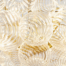 Cargar imagen en el visor de la galería, Talia Large Chandelier in Gild and Clear Swirled Glass
