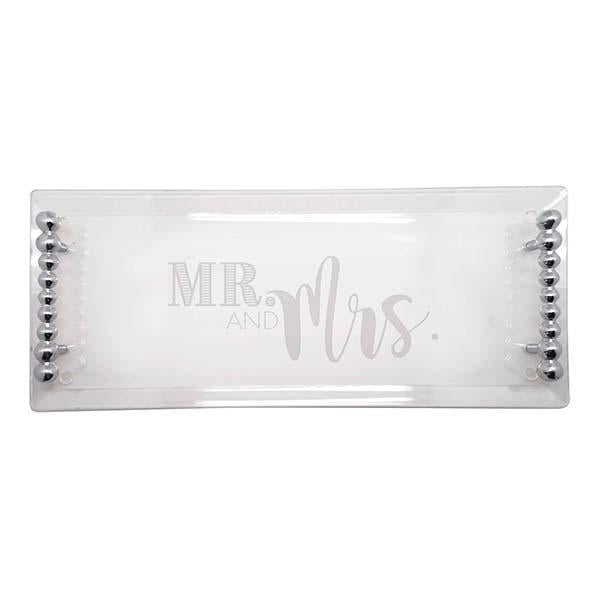 MR. & MRS. Pearled Acrylic Tray