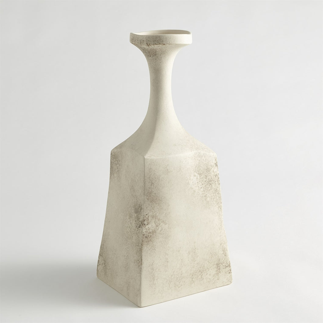 Rhombus Vase-Matte Cream Marble-Lg