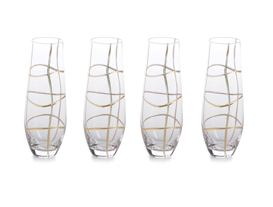 Groove Stemless Champagne Flute Set