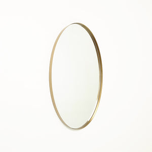 Elongated Oval Mirror-Brass-Lg