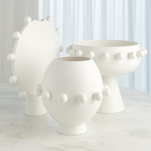 Spheres Collection Footed Bowl-Ivory