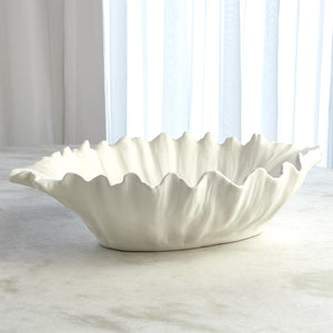 Organic Wave Oval Bowl-White-Lg
