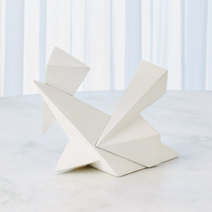 Angular Outcrop Sculpture-White-Sm