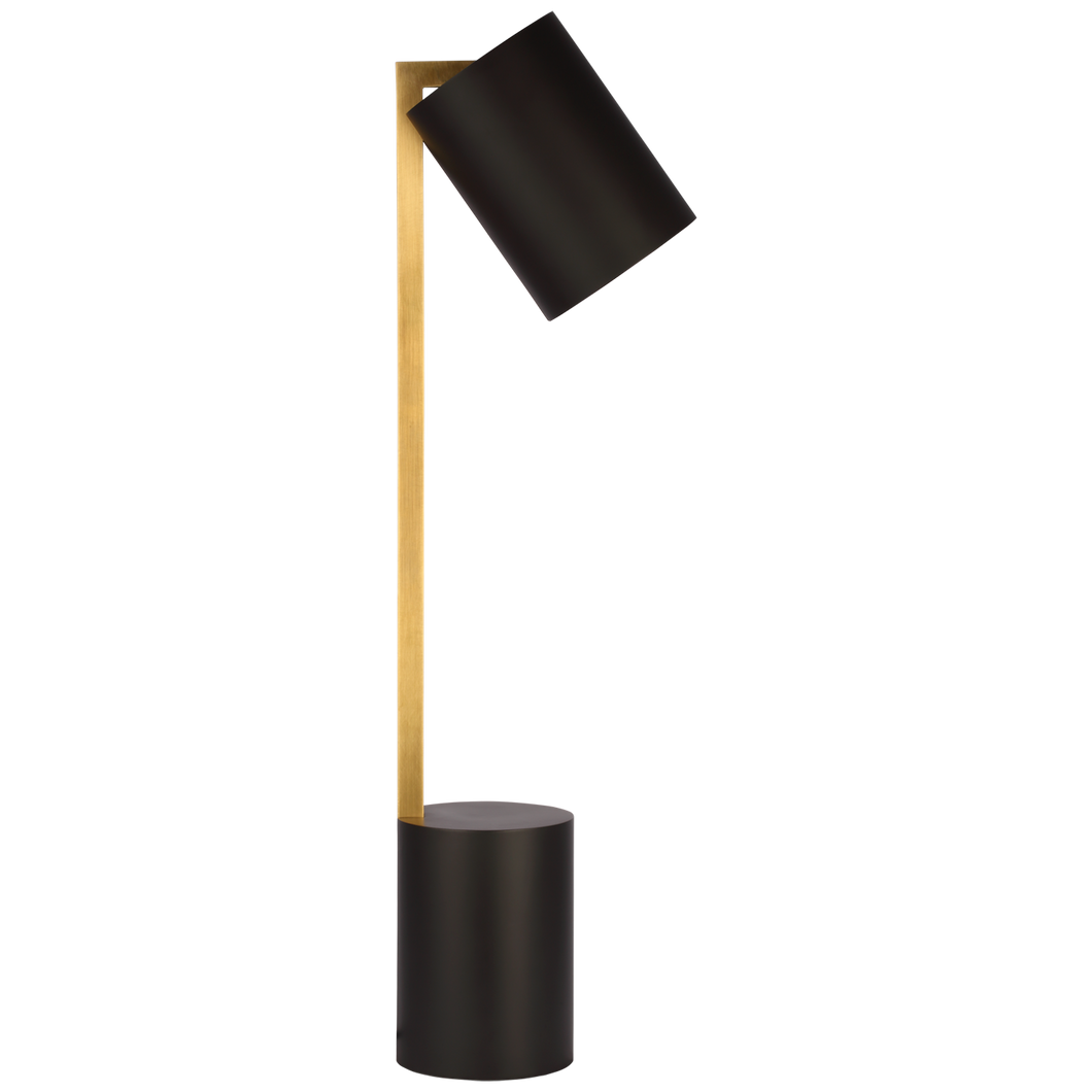 Anthony Pivoting Desk Lamp in Matte Black and Hand-Rubbed Antique Brass