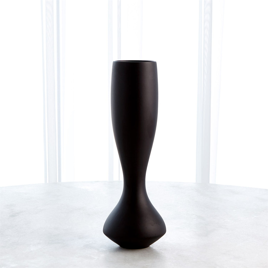 Bell Bottom Vase-Matte Black-Sm