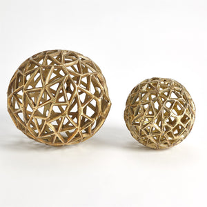 Jali balls-antique brass
