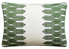 Pillows 14x20 Nola Stripe Embroidery Green