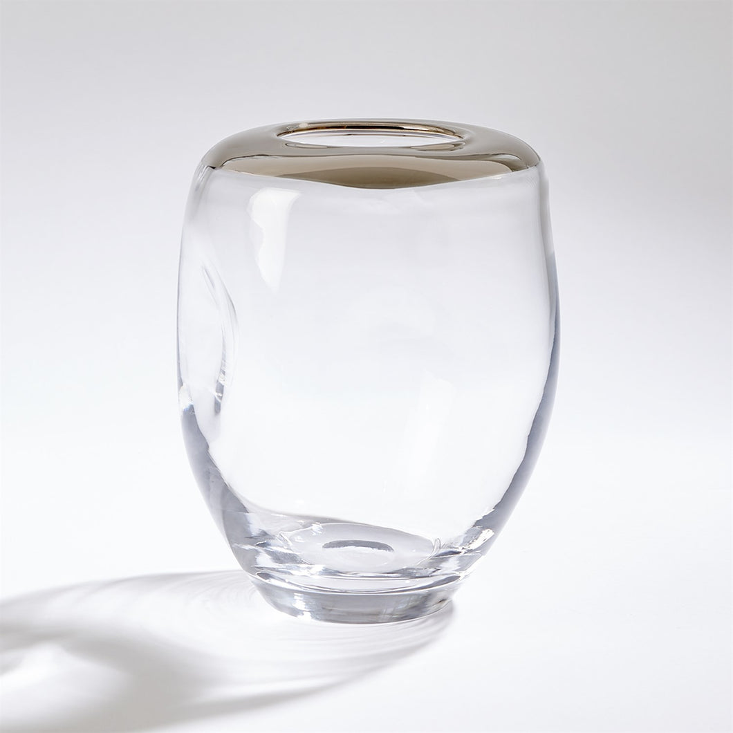 Organic Formed Vase-Platinum Rim