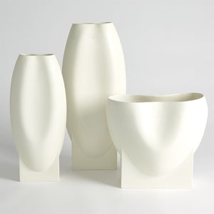 ORPHEUS VASES AND LOW BOWL-IVORY