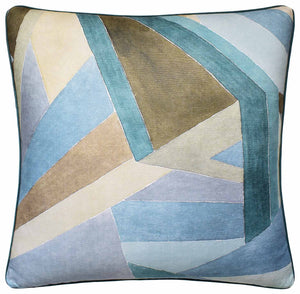 Pillows 22x22 Roulade Print Aqua/Dune