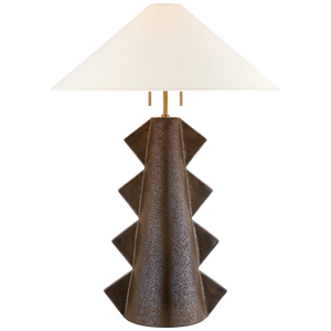 Senso Large Table Lamp in Crystal Bronze with Linen Shade