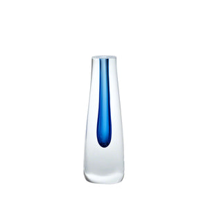 Square Cut Glass Vase-Cobalt