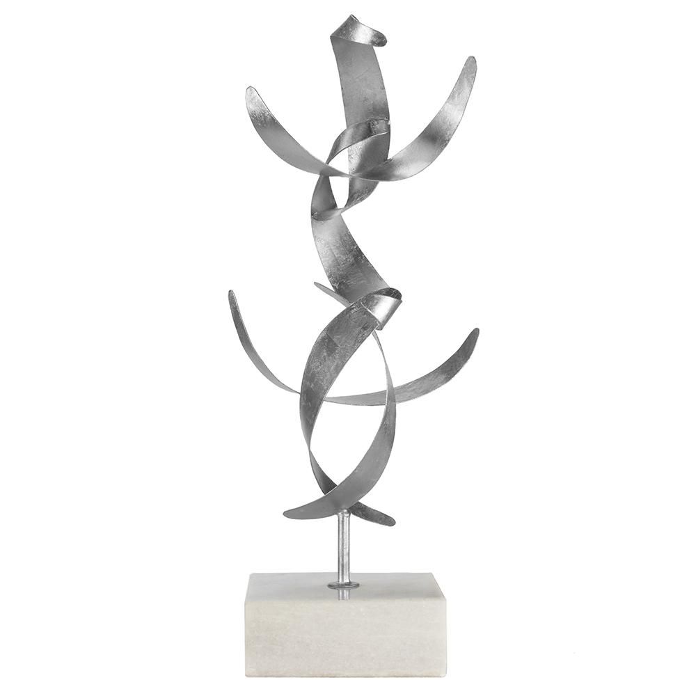 Silver Leaf Abstract Sculpture