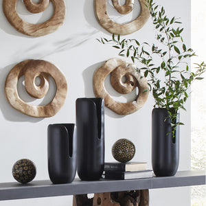 Interval Black Wood Vase
