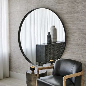 Padria Round Mirror 60" Black